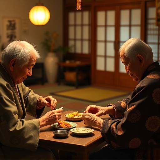 高齢者たちが花札を楽しんでいる様子